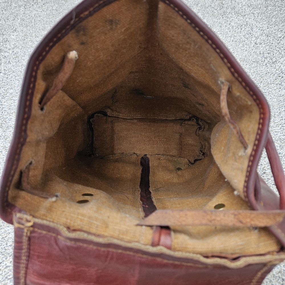 Vintage Camel Tooled Leather Brown Backpack India Unique Flap Top Bag Purse - Picture 14 of 16